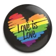 xx przypinka lgbt serce z napisem