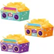 xx pudelko na chipsy retro disco 15x10cm 3szt z