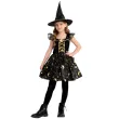 xx stdz zestaw dla dzieci czarna czarownica sukienka kapelusz rozm 130 140 cm