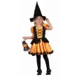 xx stdz zestaw dla dzieci pomaranczowa czarownica sukienka kapelusz rozm 92 104 cm