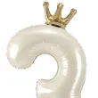 xx stojacy balon foliowy cyfra 3 84 cm jasny krem