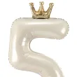 xx stojacy balon foliowy cyfra 5 84 cm jasny krem