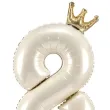 xx stojacy balon foliowy cyfra 8 84 cm jasny krem
