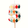 xx swieczka urodzinowa cyfra 5 romby 5 5 cm mix