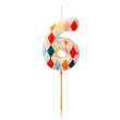 xx swieczka urodzinowa cyfra 6 romby 5 5 cm mix