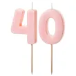 xx swieczki rozowe cyfry 40