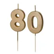 xx swieczki zlote cyfry 80
