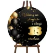 xx tablica powitalna 18 urodziny zloto czarna