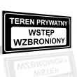 xx tabliczka informacyjna teren prywatny wstep wzbroniony