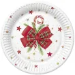 xx talerzyki papierowy checked bow with candy cane 18 cm 8 szt