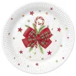xx talerzyki papierowy checked bow with candy cane 22 cm 8 szt