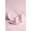 xx talerzyki plastikowe falbanka 22 x 22 cm rozowy 1 op 4 szt