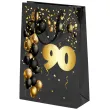 xx torebka czarna 90 urodziny czarno zloty srednia