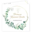 xx zaproszenie komunia swieta eukaliptus beauty w okregu 15x15 cm 1 szt