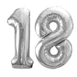 xx zestaw balonow srebrny liczba 18