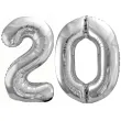 xx zestaw balonow srebrny liczba 20