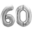 xx zestaw balonow srebrny liczba 60