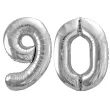 xx zestaw balonow srebrny liczba 90