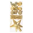 xx zestaw dekoracji bombki gwiazda i lancuch choinkowy zloty arpex