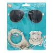 xx zestaw policjant kajdanki odznaka okulary