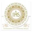 xx zk zaproszenie kwadrat zkw 120x120 komunia nr 39814 dzieciece chlopiec dziewczynka religia