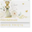 xx zk zaproszenie kwadrat zkw 120x120 komunia zest 62165 dzieciece chlopiec dziewczynka zlote