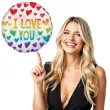 yy bfk balon foliowy 18 cir i love you holo rainbow hearts zapakowany