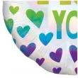 yy bfk balon foliowy 18 cir i love you holo rainbow hearts zapakowany