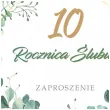 zaproszenia 10 rocznica slubu eukaliptus beauty 15x15 cm 8 szt