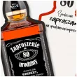 zaproszenia butelka whisky 80 urodziny 14 8x6 cm 6 szt