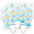 zaproszenia gwiazdeczka urodziny baloniki niebieski 10 4x13 2 cm 6 szt