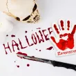 zaproszenia halloween krwawa reka 10x12 2 cm 6 szt