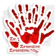 zaproszenia halloween krwawa reka 10x12 2 cm 6 szt