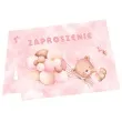 zaproszenia misie z balonikami rozowy jasny congee 6 szt