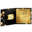 zaproszenia na 18 urodziny classic czarno zloty 15x15 cm 8 szt