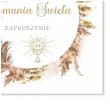 zaproszenia na komunie boho pierwsza komunia swieta 15x15 cm 8 szt