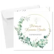 zaproszenia na komunie eukaliptus beauty w okregu pierwsza komunia swieta 15x15 cm 8 szt