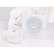 zaproszenia na komunie ihs z ornamentem srebrny partydeco 10 szt