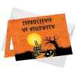 zaproszenia nawiedzony dom halloween pomaranczowy congee 6 szt
