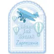 zaproszenia urodzinowe 1 urodziny samolocik blekitne 10 szt