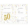 zaproszenia urodzinowe 50 white gold dekoracjepolska 14 8 x 10 5 cm 10 szt