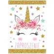 zaproszenia urodzinowe jednorozec gold dekoracjepolska 10 szt
