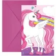 zaproszenia urodzinowe jednorozec unicorn rainbow colors procos 14 5 x 9 5 cm 6 szt