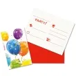 zaproszenia urodzinowe kolorowe baloniki procos 14 x 9 cm 6 szt