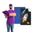 zaproszenia urodzinowe kosmos rocket space procos 6 szt