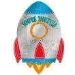 zaproszenia urodzinowe rakieta blast off amscan 8 szt