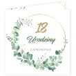 zaproszenia urodziny 18 eukaliptus beauty 15x15 cm 8 szt