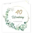 zaproszenia urodziny 40 eukaliptus beauty 15x15 cm 8 szt