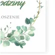 zaproszenia urodziny 70 eukaliptus beauty 15x15 cm 8 szt