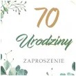 zaproszenia urodziny 70 eukaliptus beauty 15x15 cm 8 szt